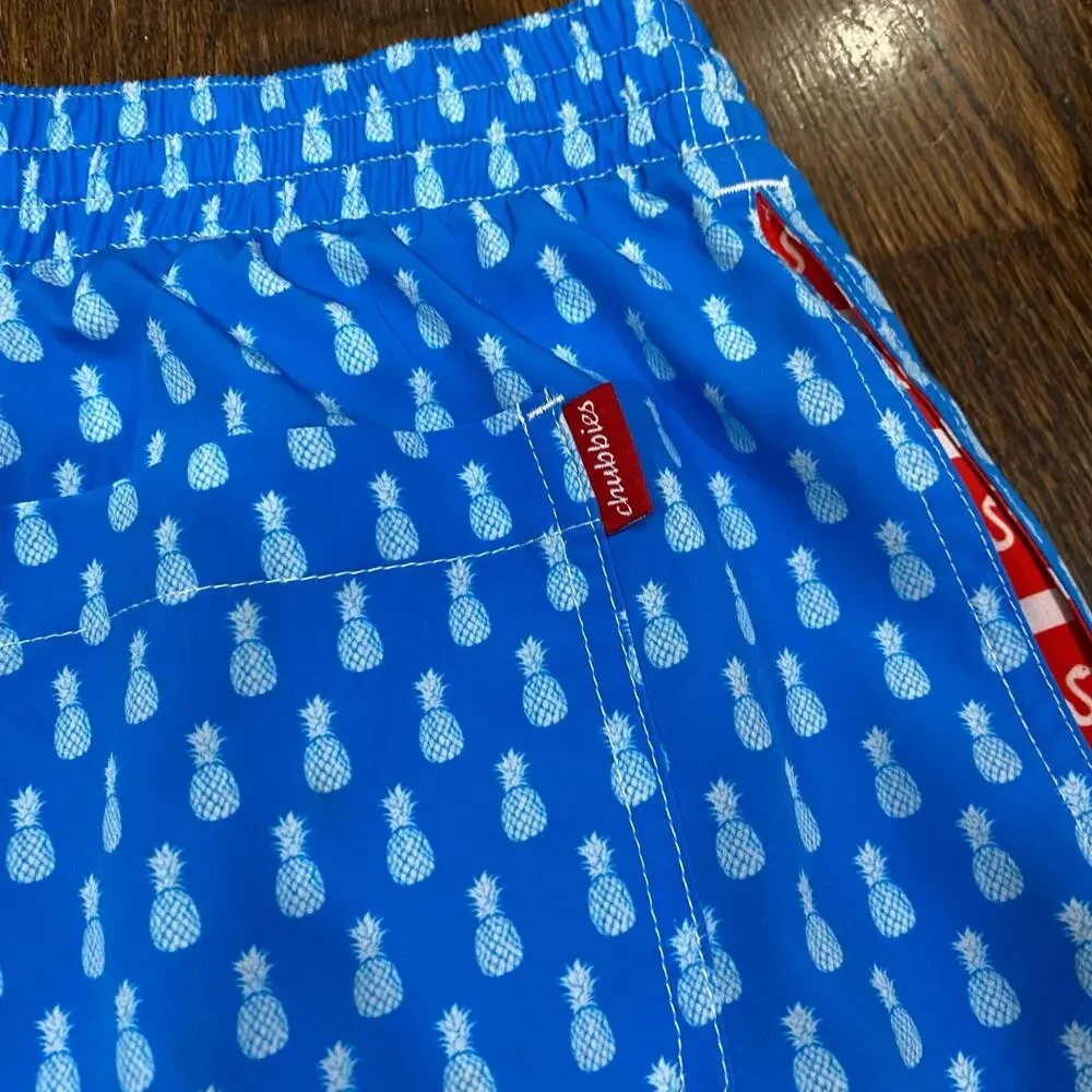 Chubbies Americana Swim Trunks Size 2X Large Red White Blue Stripe Elastic Waist - Picture 3 of 7